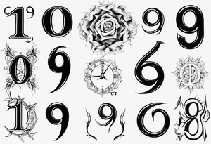 number 9 upside down and right side up connected. 9:16 aspect ratio. tattoo idea