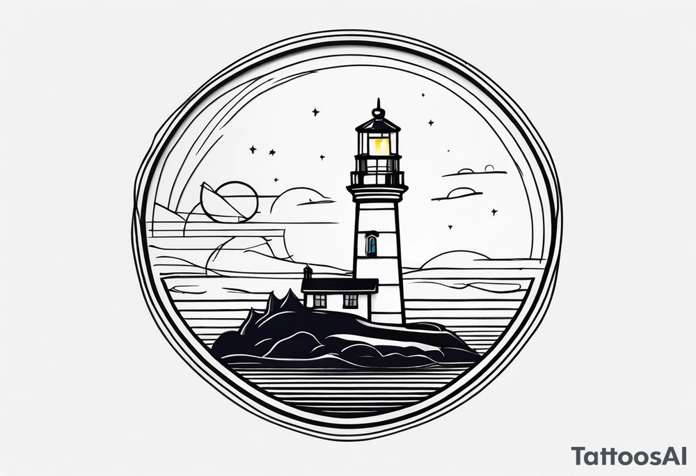 lighthouse evening tattoo idea