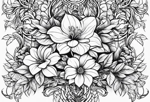 vines of flowers and leaves tattoo idea