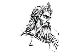 GREEK GOD LOOKING OVER HIS EMPIRE tattoo idea