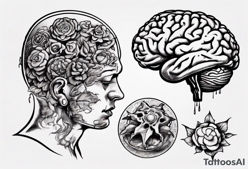 Floating brain tattoo idea