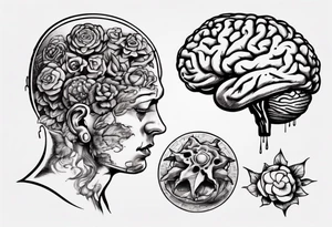 Floating brain tattoo idea