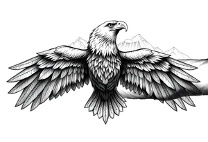 majestic eagle spreading wings against mountain peaks 

In the eagles wings put these names. 
Isabella 
joeseph
Anthony tattoo idea
