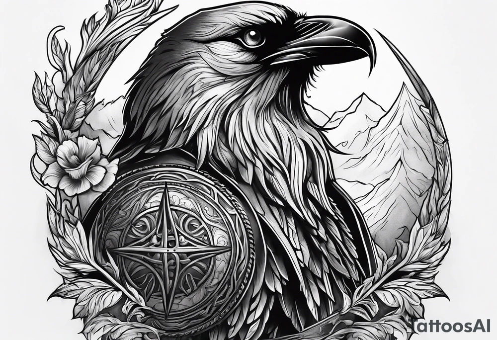 odin and ravens tattoo idea