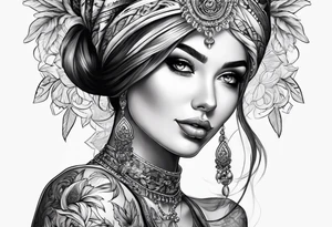 A lady with boobs tattoo idea