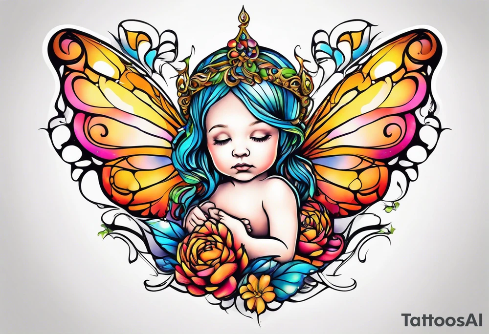 Fairy fetus tattoo idea