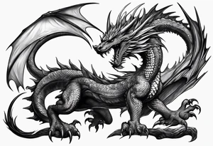 Drache mit geschlossener Schnsuze tattoo idea