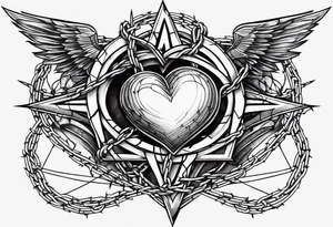 i keep a close eye on this heart of mine with barbed wire wrapped around it tattoo idea