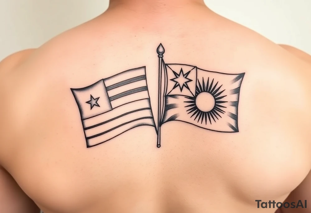 Palauan and Yao Micronesia fsm tribal flags put together tattoo idea