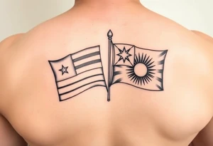 Palauan and Yao Micronesia fsm tribal flags put together tattoo idea