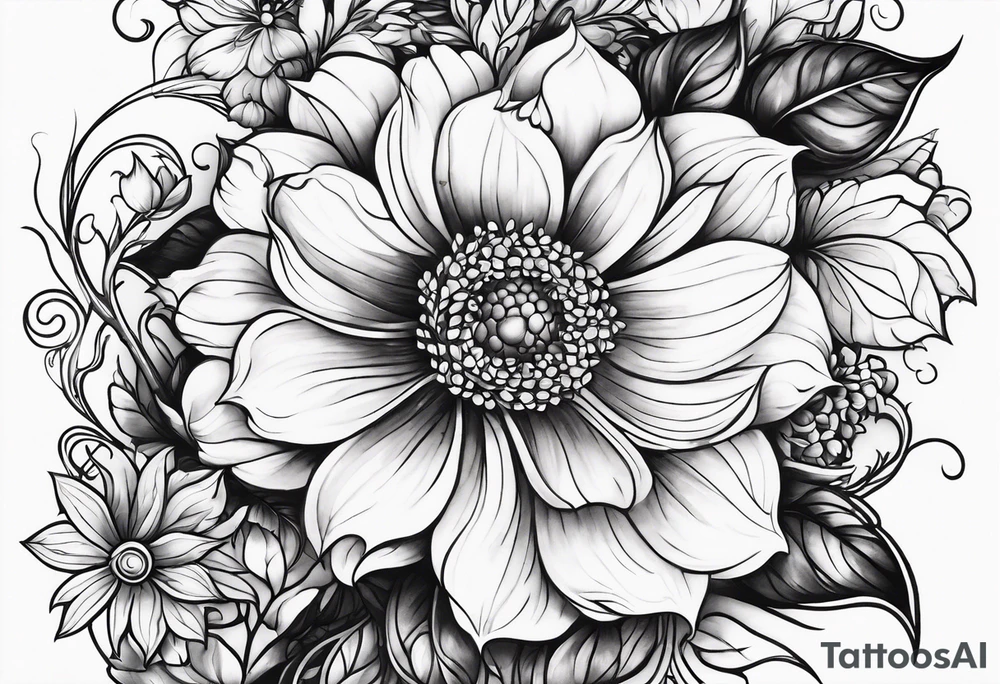 vines of flowers tattoo idea