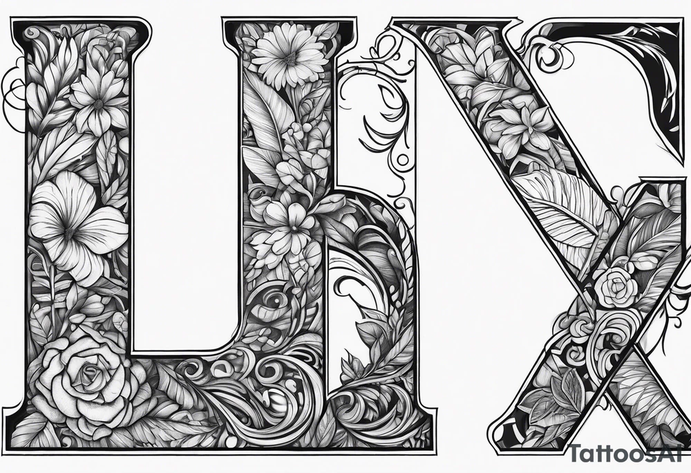 Letters tattoo idea