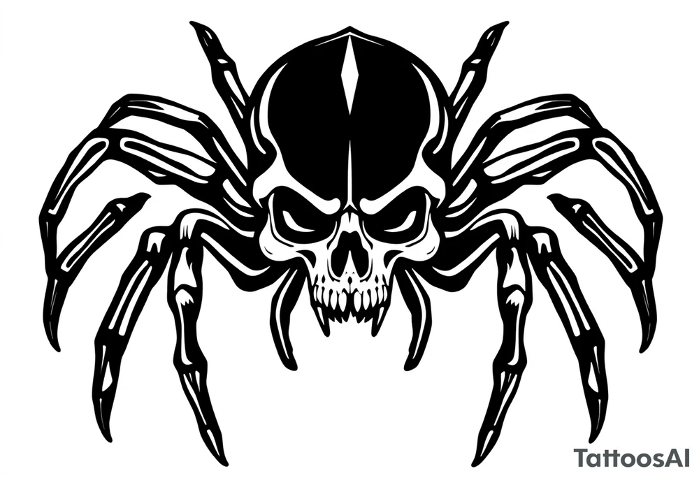 skull spider bug weird tattoo idea