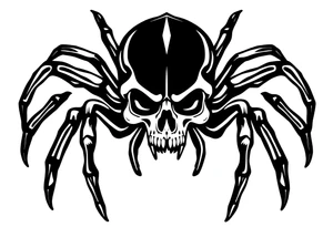 skull spider bug weird tattoo idea