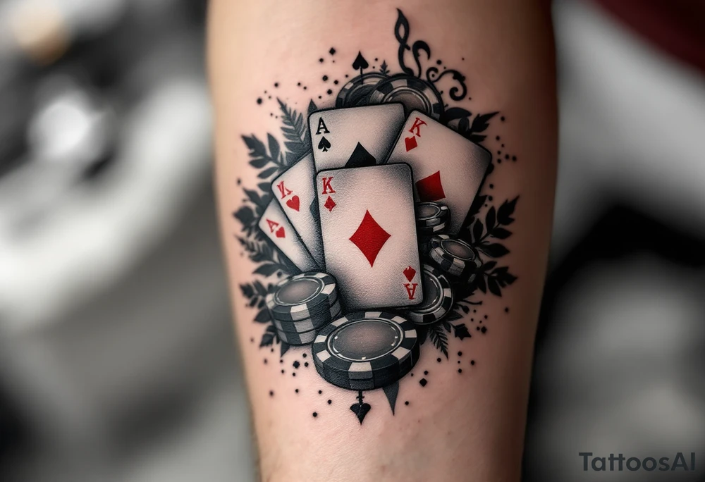 About casino with cards and games in casino tattoo idea