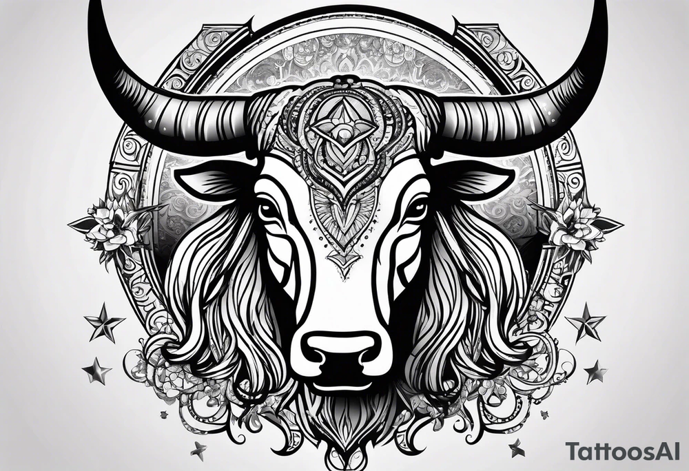 Taurus symbol, Aquarius symbol, Libra symbol, combination, family, ♉♒♎ tattoo idea