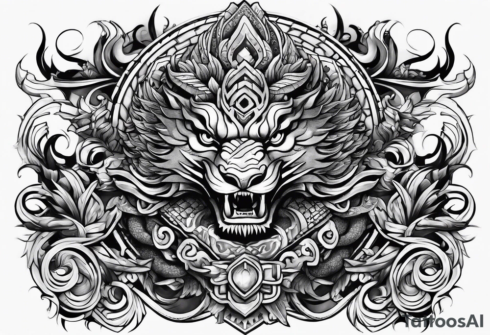 quetzalcoatl sleeve tattoo idea