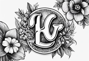 Dogpaw with letter L and C tattoo idea