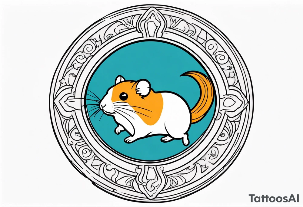 A hamster running in his wheel tattoo idea