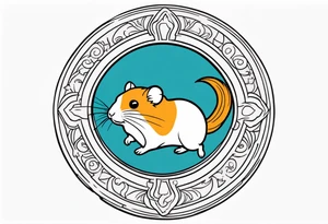 A hamster running in his wheel tattoo idea