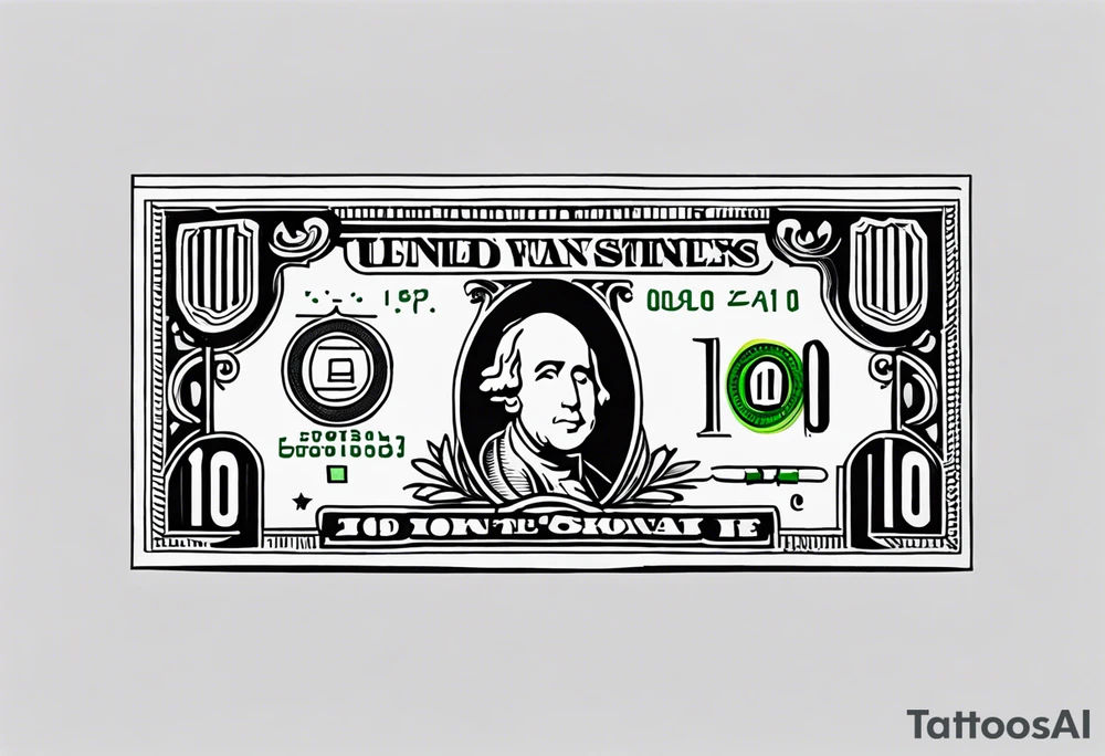 cute money tattoo idea