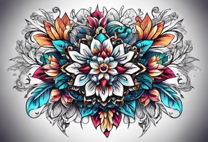 snowflake warrior, flower tattoo idea