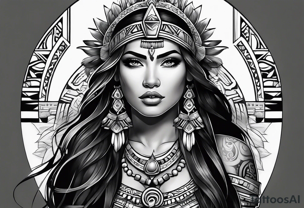 Aztec princess side princess tattoo idea