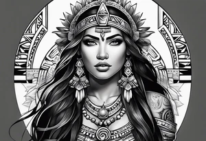 Aztec princess side princess tattoo idea