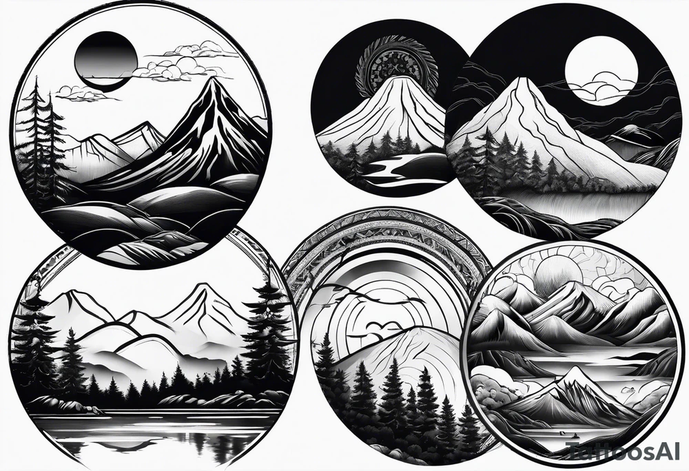 Montagne circle tattoo idea