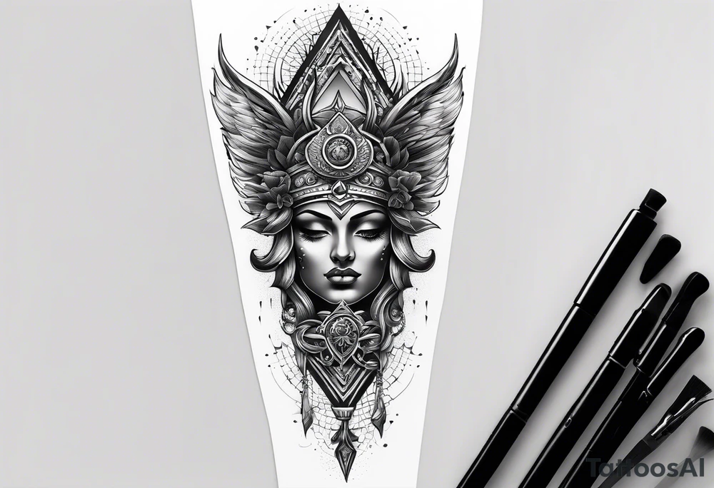 stab in arm tattoo idea