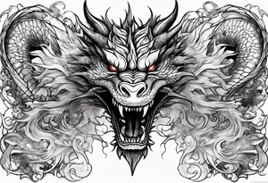 Dragon breathing ice tattoo idea