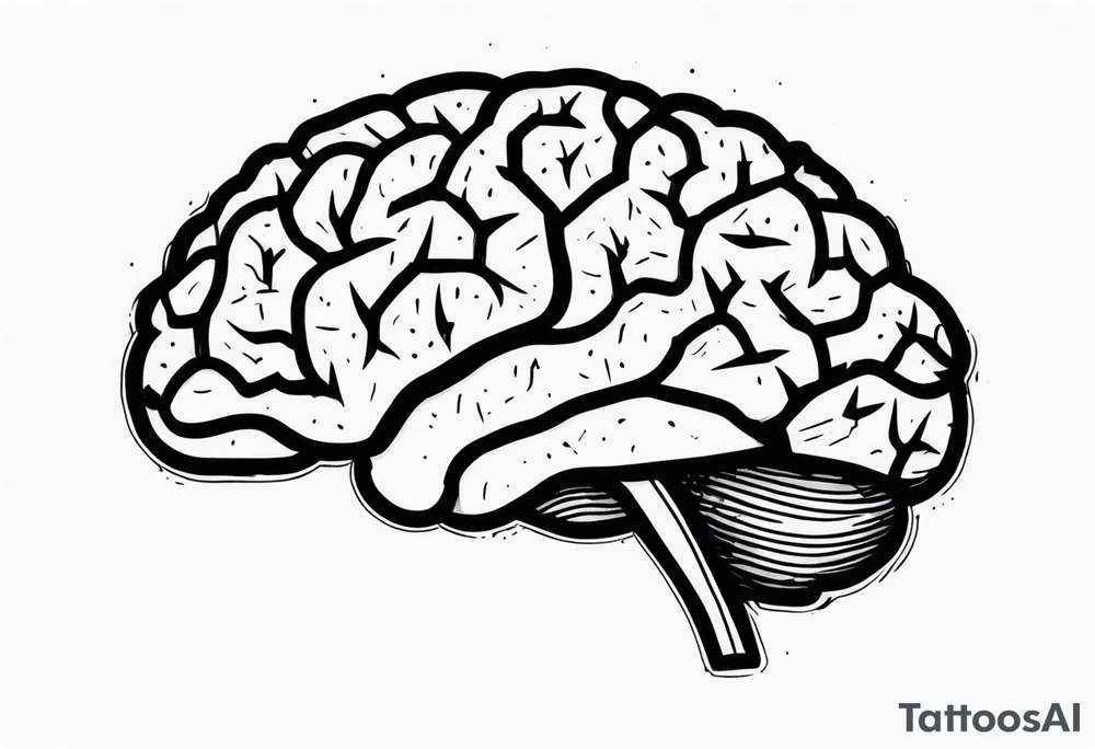 depressed brain tattoo idea