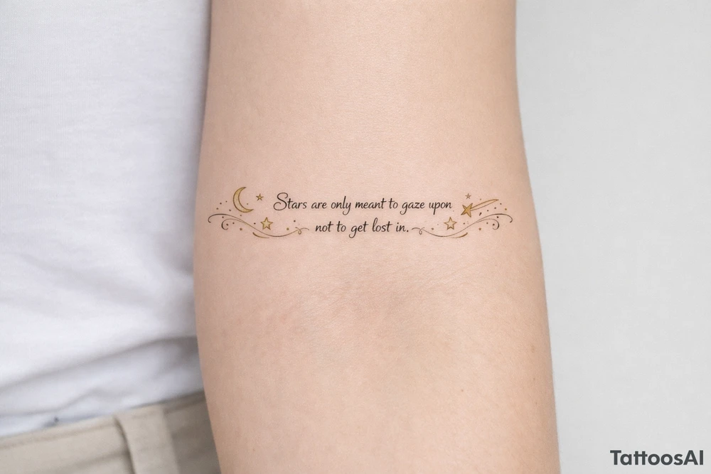 Stars are only meant to gaze upon not to get lost in tattoo idea