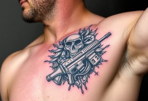 Combat marine veteran tattoo idea