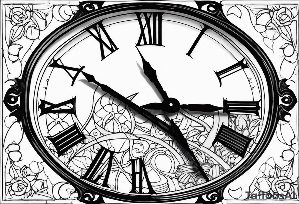 Broken clock tattoo idea