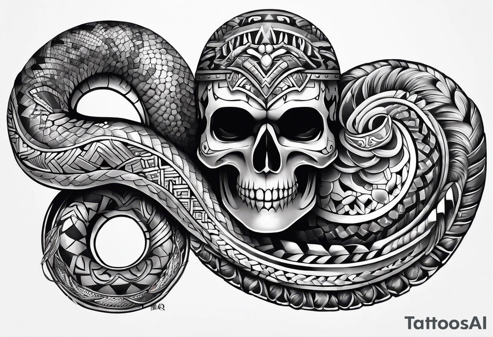 aztec snake sleeve tattoo idea