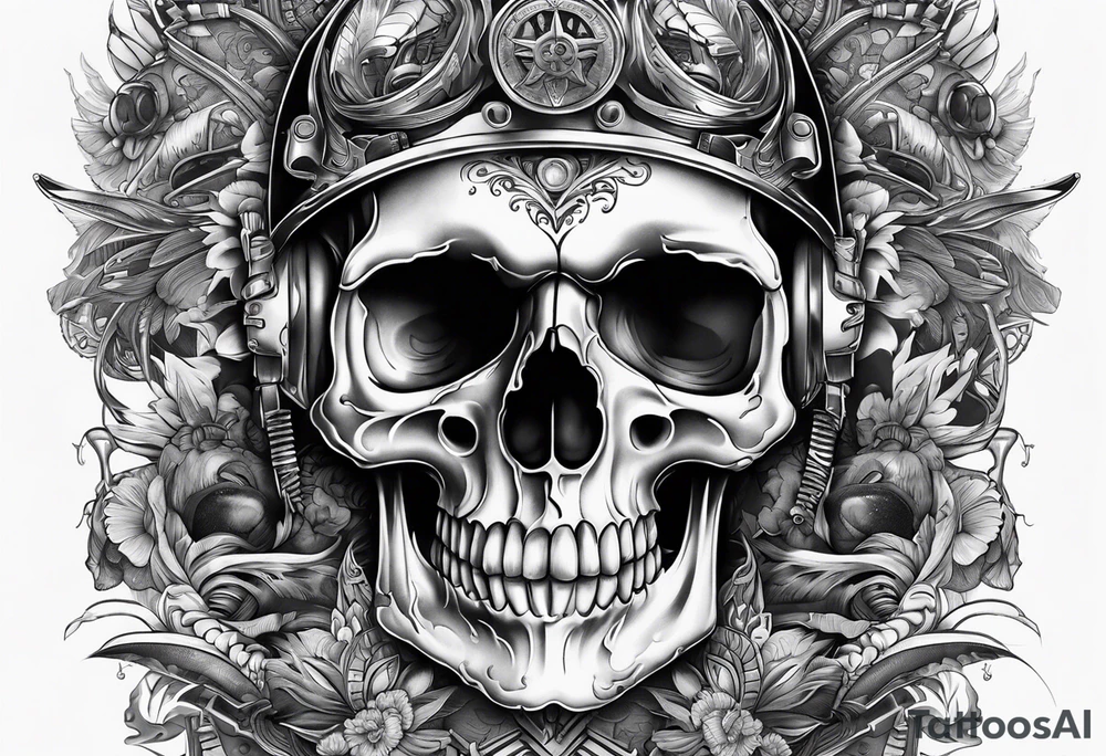 Mechanic skull tattoo idea