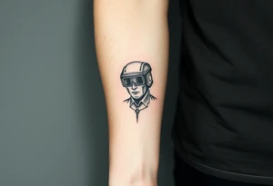 Tattoo for the top side of the forearm, black and gray, flash, hacker computer tech tattoo idea