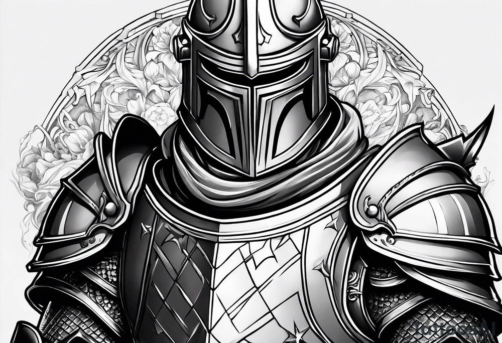 knight in heavy armor tattoo idea