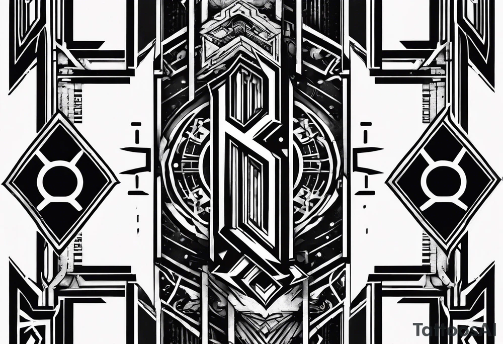 I need a tattoo design that prominently features the letters X and I while incorporating cyberpunk elements. The tattoo will be placed on the wrist. tattoo idea
