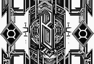 I need a tattoo design that prominently features the letters X and I while incorporating cyberpunk elements. The tattoo will be placed on the wrist. tattoo idea