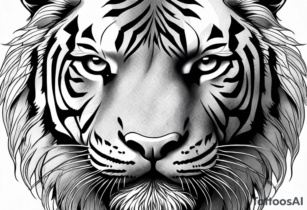 Tiger head tattoo idea