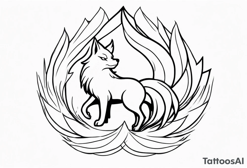 ninetails facing us tattoo idea