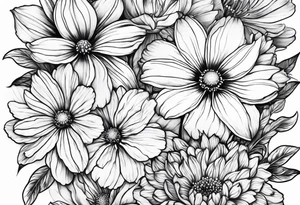 Cosmos flower tattoo idea
