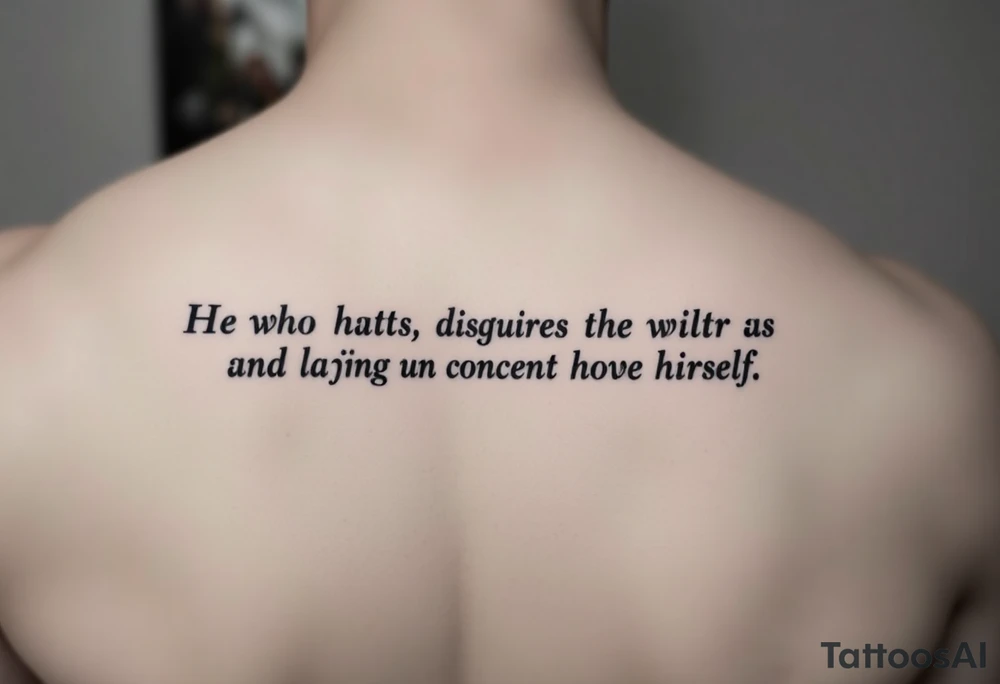 proverbs 26:25-26 He who hates, disguises it with his lips, And lays up deceit within himself,Their hatred may be concealed by deception, but their wickedness will be exposed in the assembly tattoo idea