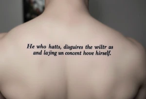 proverbs 26:25-26 He who hates, disguises it with his lips, And lays up deceit within himself,Their hatred may be concealed by deception, but their wickedness will be exposed in the assembly tattoo idea