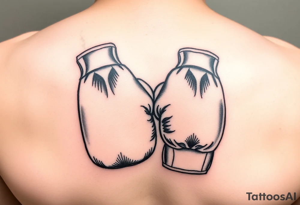 father and daughter boxinng gloves tattoo idea
