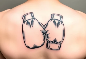 father and daughter boxinng gloves tattoo idea