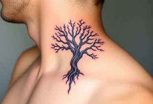 Tree hour glass strength tribal tattoo idea