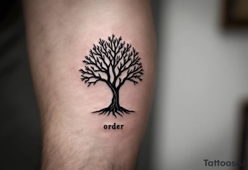 tree tattoo symbolizing order tattoo idea